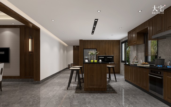 橘郡禮頓山620平方米中式風格案例效果圖-廚房