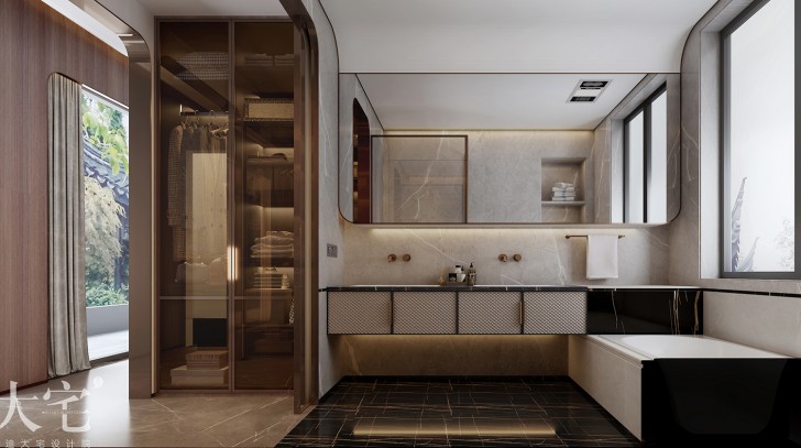 綠城高爾夫小鎮400平方米現代輕奢風格案例效果圖-衛生間