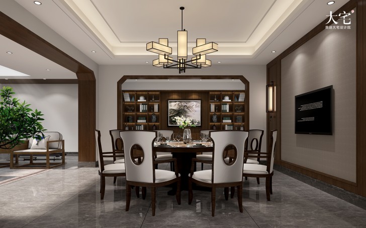 橘郡禮頓山620平方米中式風格案例效果圖-餐廳