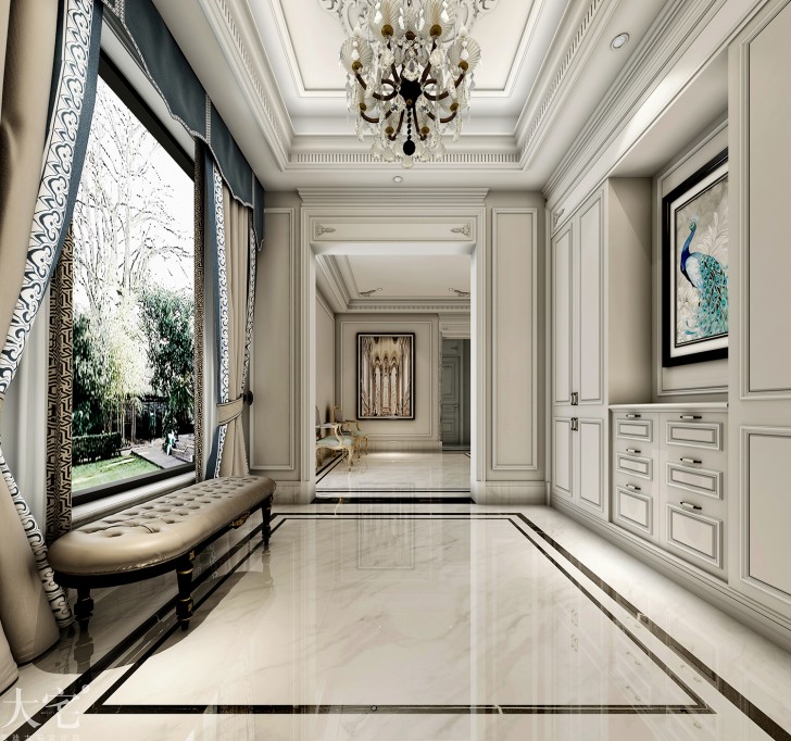 水岸新都600平方米法式風(fēng)格案例效果圖-玄關(guān)