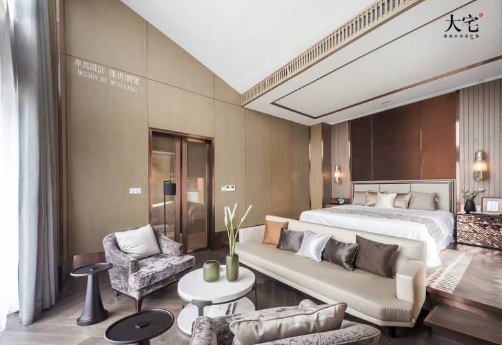 云南拾翠沉香483平方米新中式風格樣板間案例效果圖-臥室