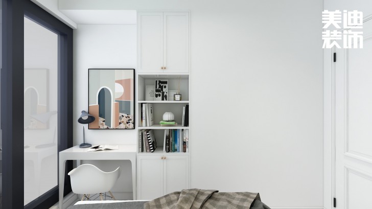 君合天璽99平方米北歐風(fēng)格案例效果圖—臥室