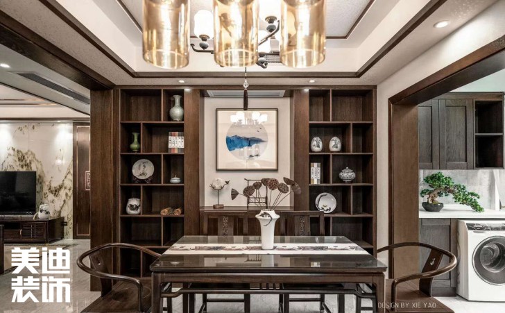 五礦.紫湖香醍150㎡新中式風格實景效果圖—餐廳