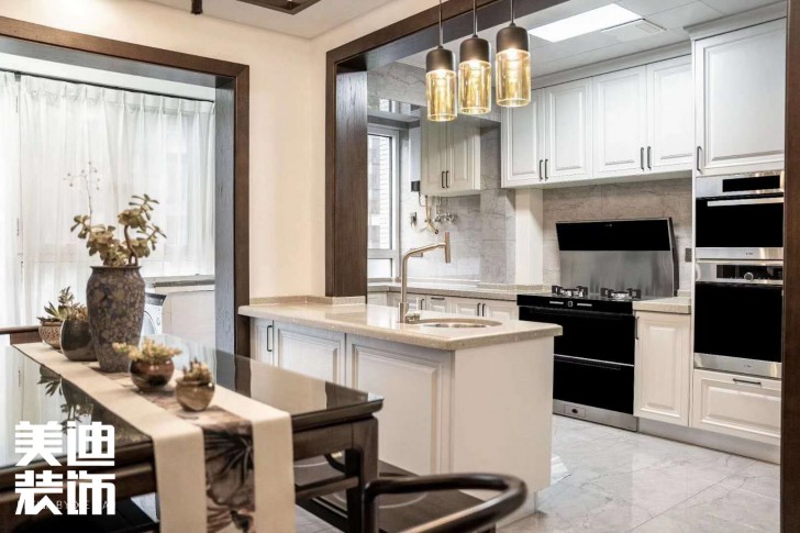 五礦.紫湖香醍150㎡新中式風格實景效果圖—廚房