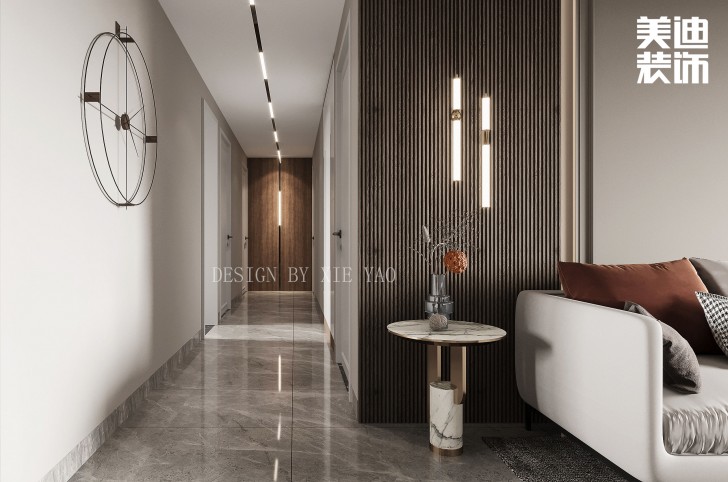 梅嶺國際180㎡現代輕奢風格案例效果圖—過道