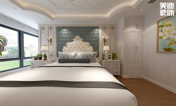 云頂翠峰137㎡歐式風格案例效果圖—臥室