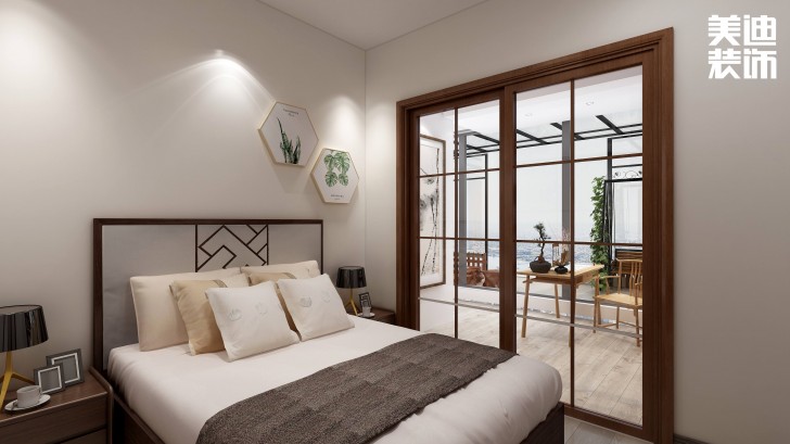 合能楓丹麗舍140㎡中式風格案例效果圖—臥室
