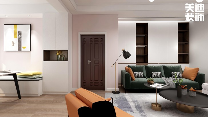 湘農橋社區120㎡輕奢風格案例效果圖—客廳