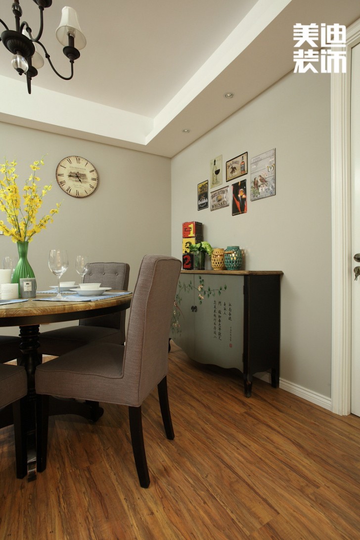 南國嘉苑140㎡簡美風格裝修實景效果圖—餐廳