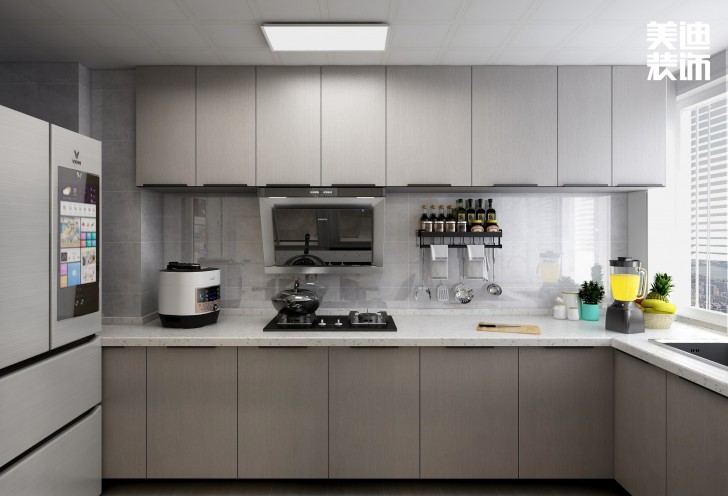 五礦萬境水岸95㎡北歐輕奢風格案例效果圖—廚房