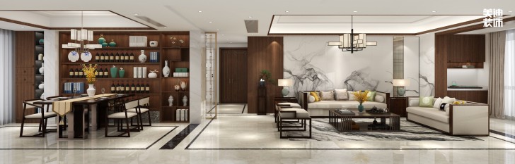 龍橋御園400㎡簡中風(fēng)格案例效果圖—臥室