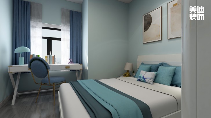 天麓尚層120㎡現(xiàn)代簡約風格案例效果圖—臥室