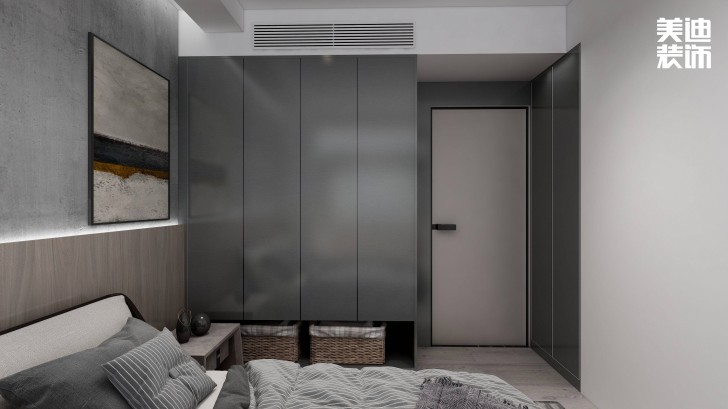 金鷹小區130㎡極簡風裝修案例效果圖-臥室