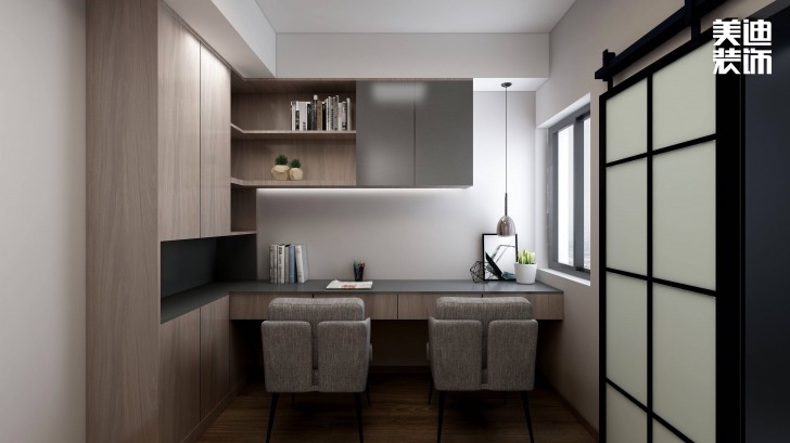 金鷹小區130㎡極簡風裝修案例效果圖-臥室