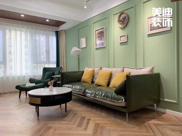  長房云時代109㎡北歐混搭風裝修案例效果圖 -客廳