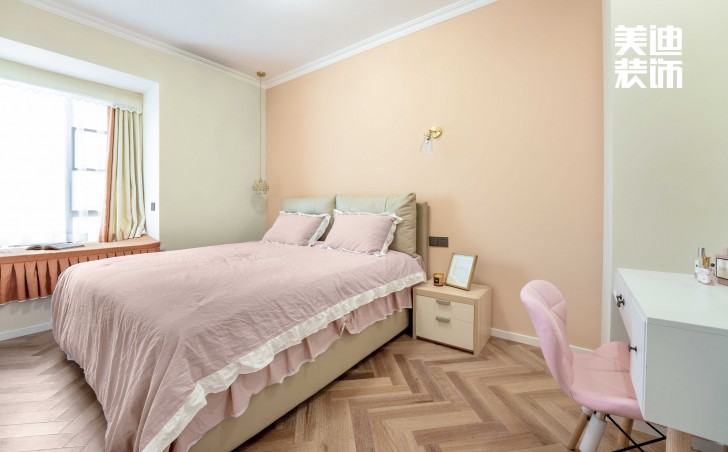  長房云時代109㎡北歐混搭風裝修案例效果圖 -主臥