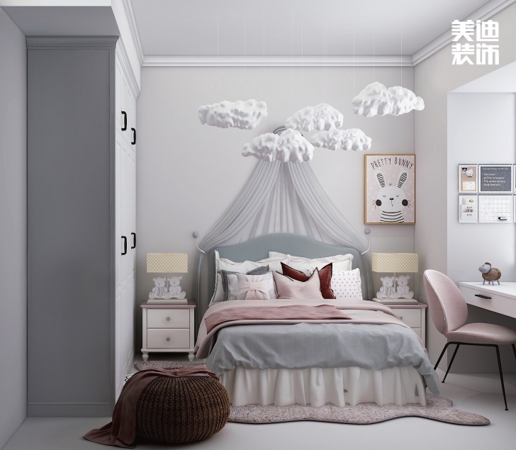 龍湖龍湖璟宸126㎡現(xiàn)代極簡(jiǎn)風(fēng)裝修案例效果圖-兒童房