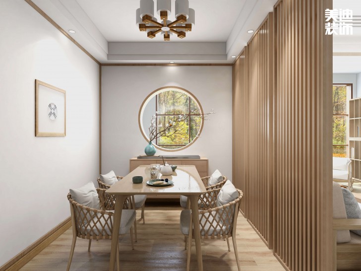 保利花園120㎡日式風裝修案例效果圖-客廳