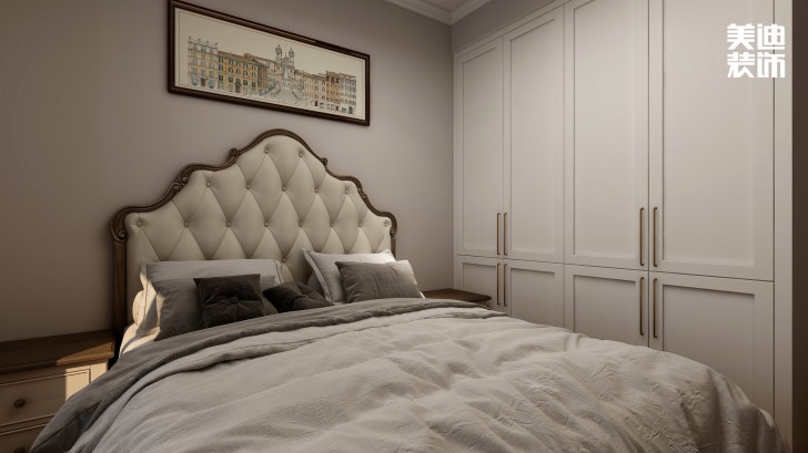 嘉華城188㎡古典美式風裝修案例效果圖-臥室