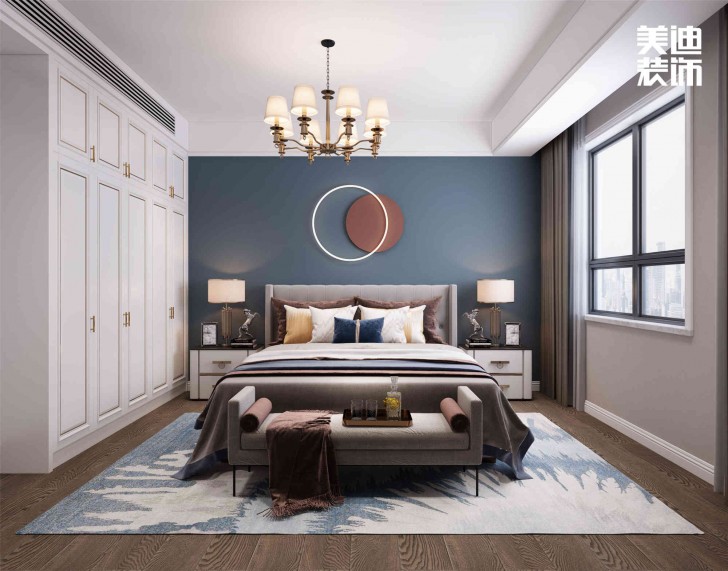 明昇壹城112㎡現代輕奢風裝修案例效果圖-臥室