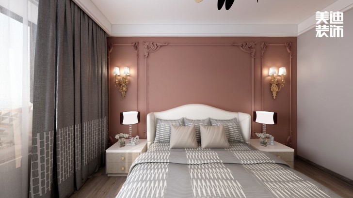 永宏萬家里180㎡混搭風格裝修案例效果圖-臥室