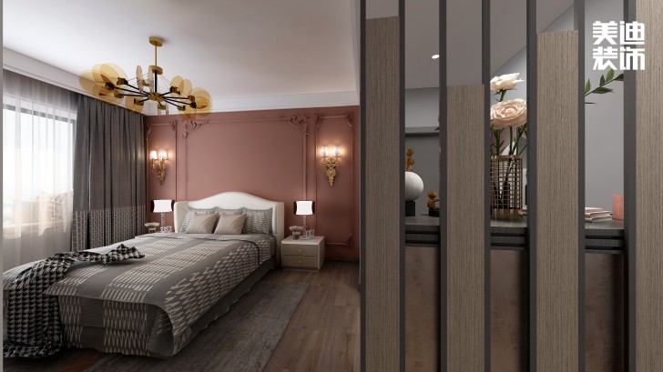 永宏萬家里180㎡混搭風格裝修案例效果圖-臥室