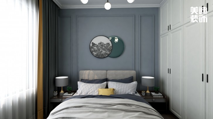 永宏萬家里180㎡混搭風格裝修案例效果圖-臥室