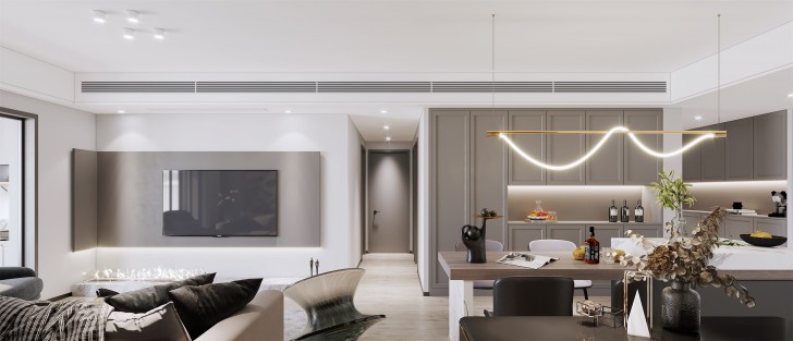 長沙保利國際廣場130平現代極簡風格-長沙裝修公司美迪裝飾