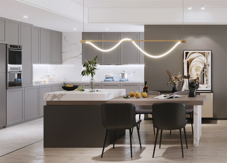 長沙保利國際廣場130平現代極簡風格-長沙裝修公司美迪裝飾