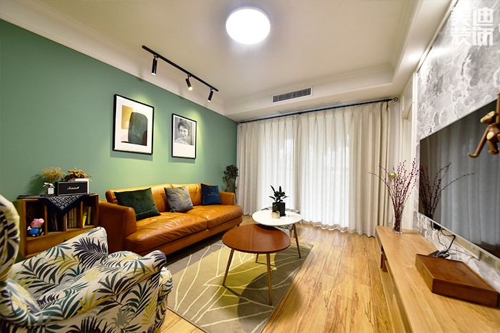 保利香檳國際88平米美式混搭風(fēng)實景圖--客廳